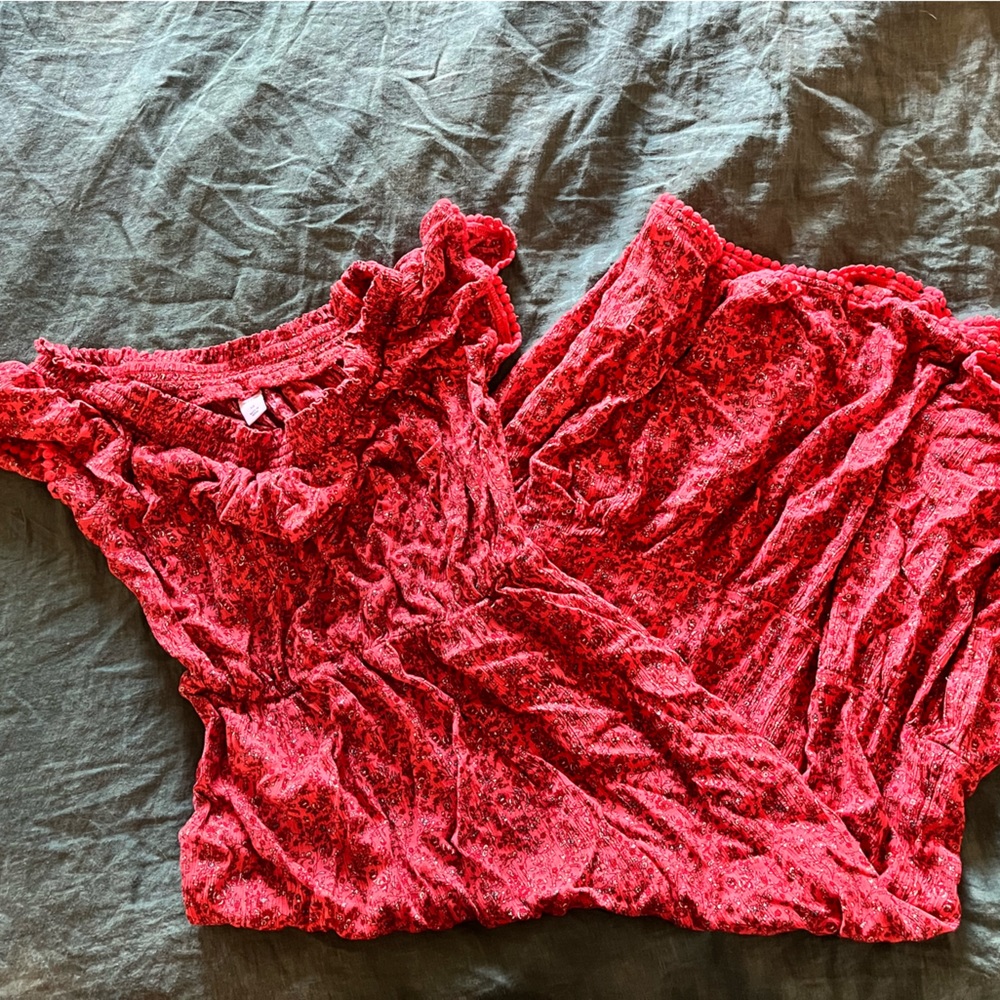 Old Navy midi off-the-shoulder dress - red - extra small